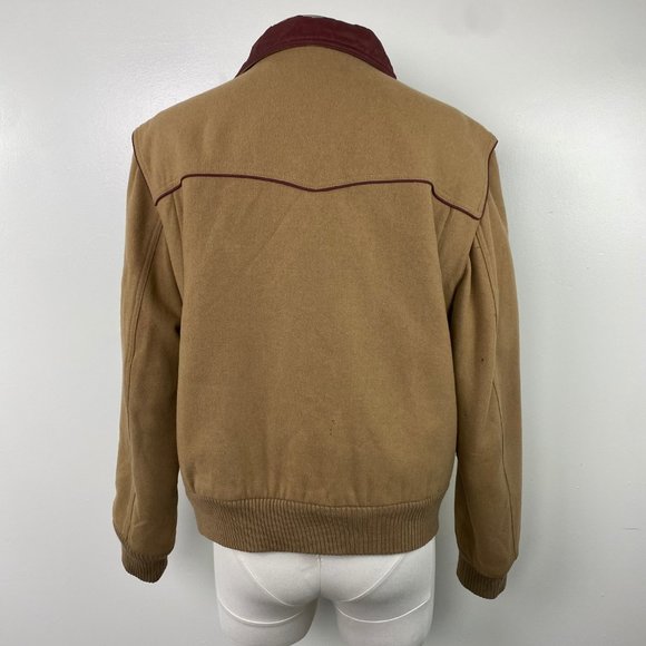 Vintage Anderson-Little Tan w/ Red Trim Coat Large Wool Blend - Picture 12 of 15